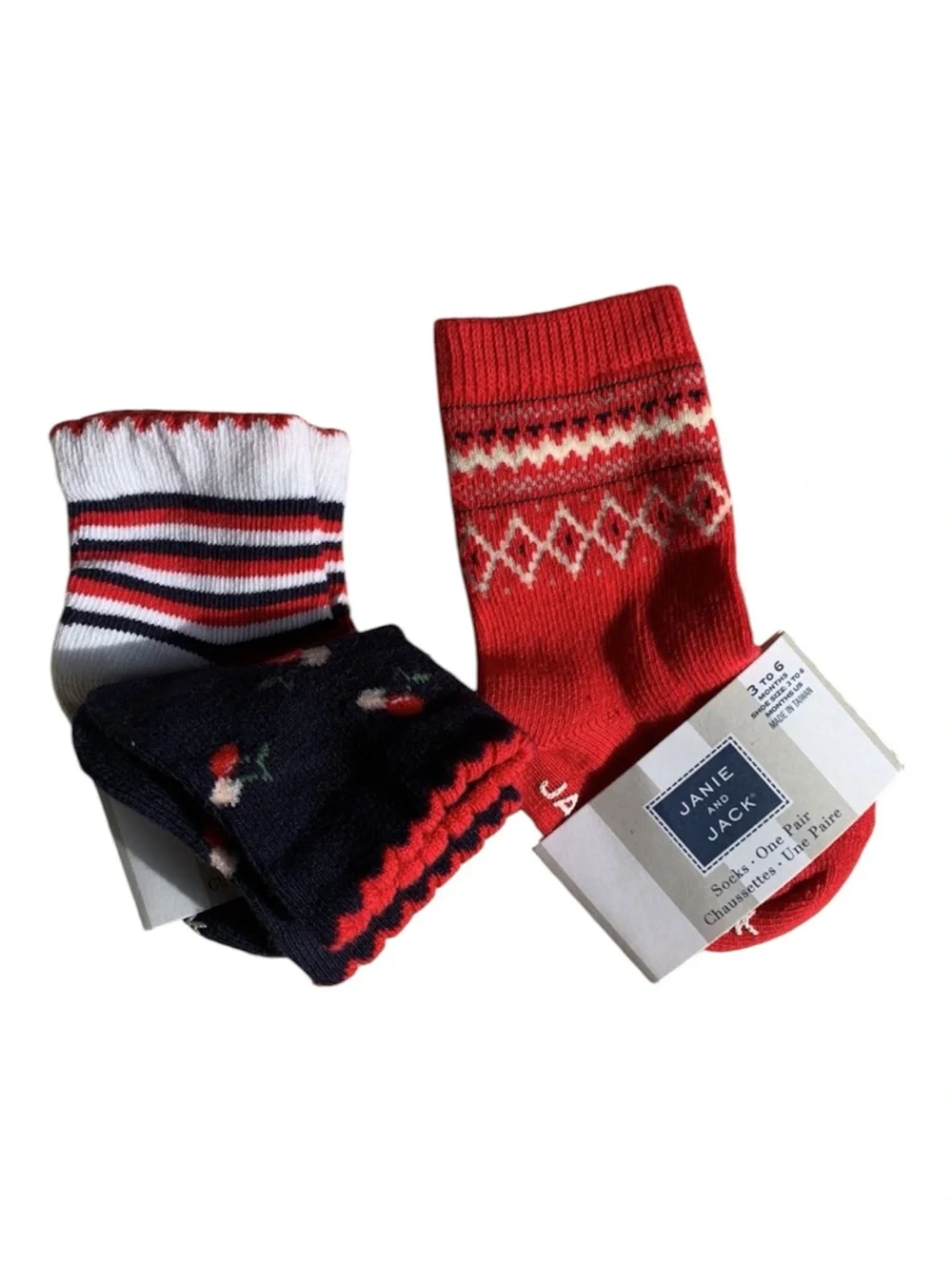 Janie and Jack Baby Girl Bundle 3 Pair of Socks
